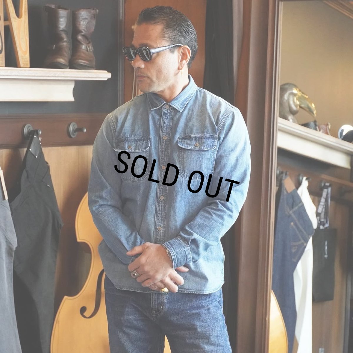 画像7: 【30%OFF】RATS/DENIM WORK SHIRT（INDIGO）［デニムワークシャツ-25春夏］ (7)