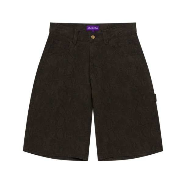 画像1: BlackEyePatch/PYTHON PATTERNED BAGGY DUCK SHORTS（OLIVE）