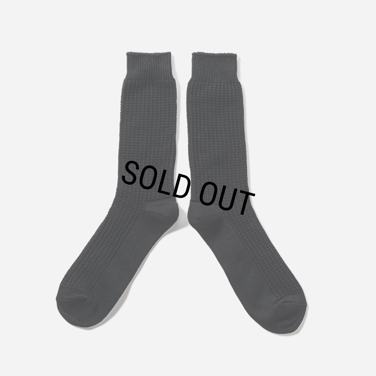 画像2: 【20％OFF】TIGHTBOOTH/WAFFLE SOCKS（Black）［ワッフルソックス-25春夏］ (2)