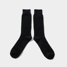画像2: 【20％OFF】TIGHTBOOTH/WAFFLE SOCKS（Black）［ワッフルソックス-25春夏］ (2)