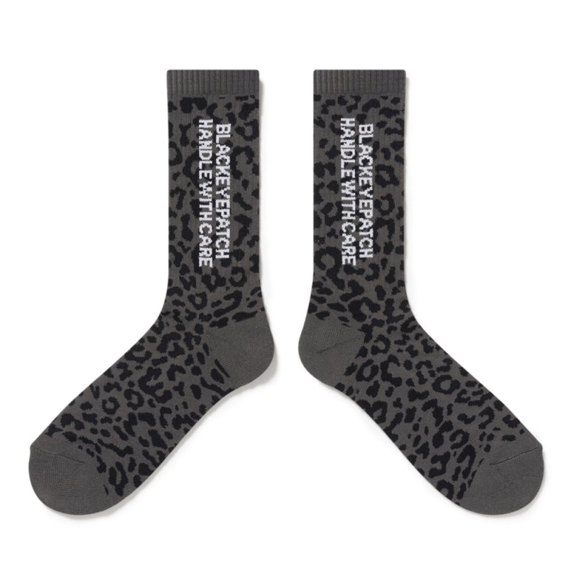 画像3: BlackEyePatch/LEOPARD PATTERNED HWC SOCKS（GRAY）