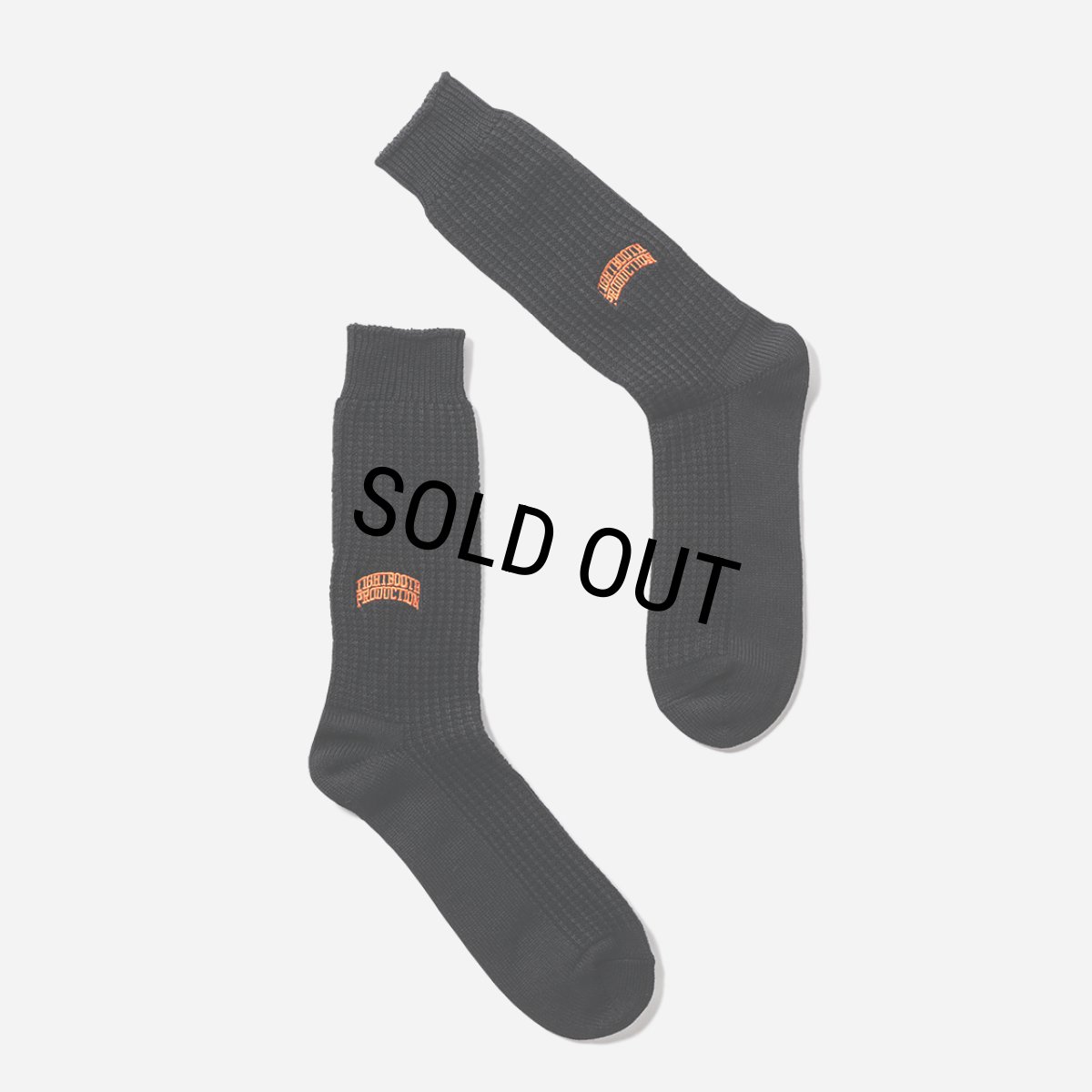 画像1: 【20％OFF】TIGHTBOOTH/WAFFLE SOCKS（Black）［ワッフルソックス-25春夏］ (1)