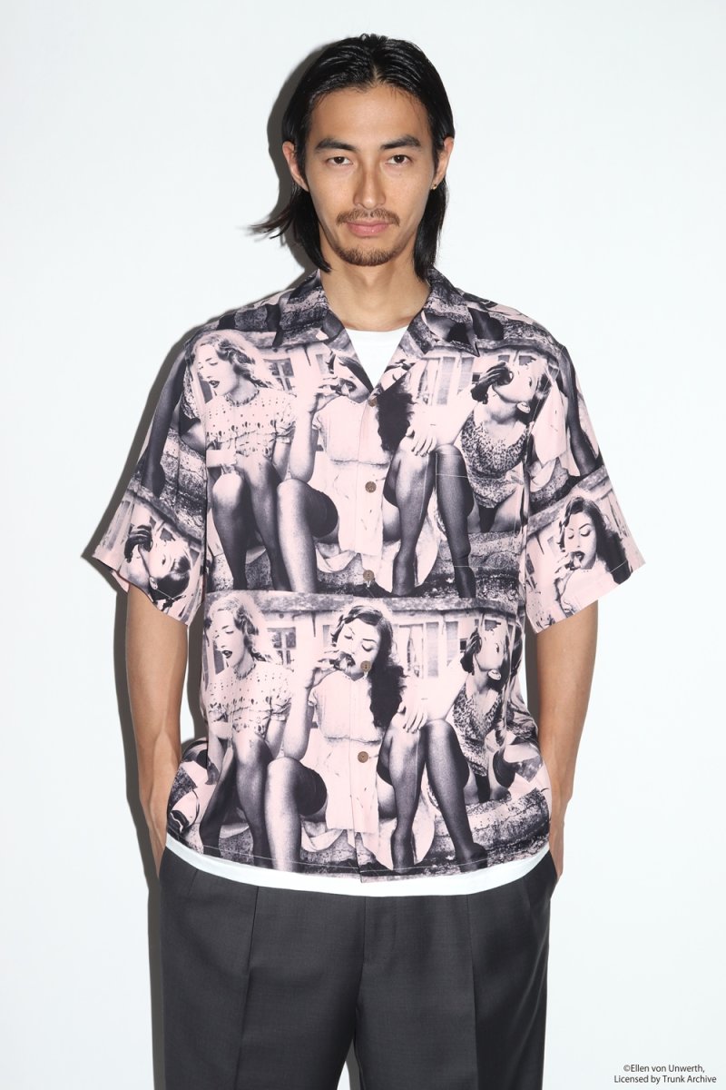 画像2: WACKO MARIA/ELLEN VON UNWERTH / HAWAIIAN SHIRT（PINK）［ハワイアンシャツ-25春夏］