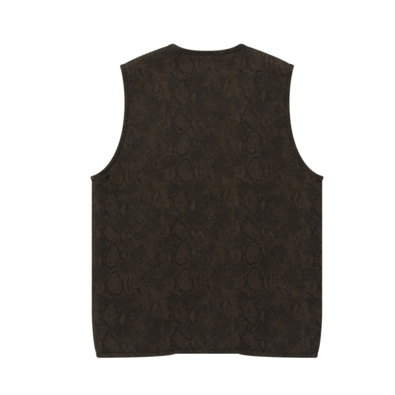 画像2: BlackEyePatch/PYTHON PATTERNED DUCK VEST(OLIVE)