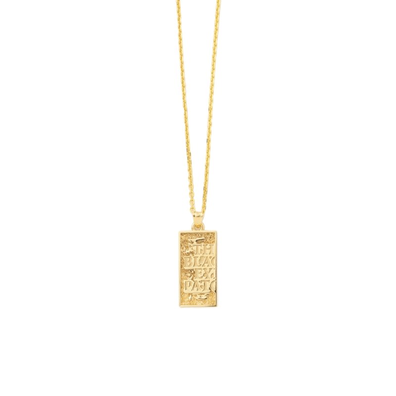 画像1: BlackEyePatch/HWC LABEL PENDANT NECKLACE（GOLD）