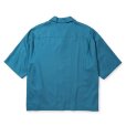 画像2: CALEE/5 SLEEVES DROP SHOULDER SH（TURQUOISE BLUE）［5分袖ドロップショルダーシャツ-25春夏］ (2)