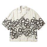 CALEE/5 SLEEVES DROP SHOULDER SH（IVORY）［スネーク5分袖ドロップショルダーシャツ-25春夏］