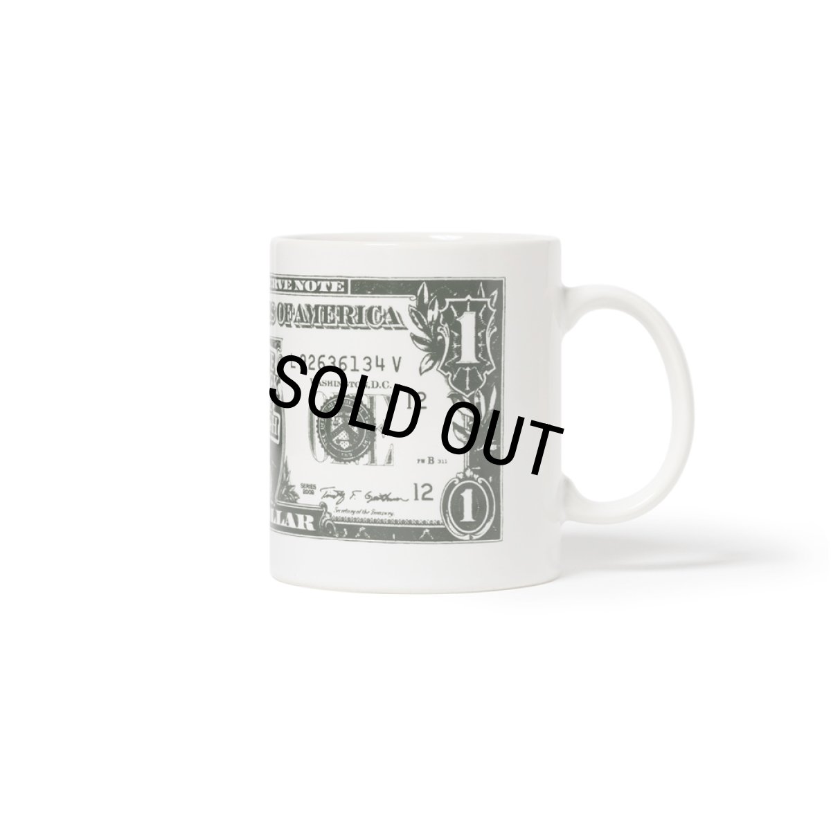 画像1: BlackEyePatch/DOLLAR BILL MUG（WHITE） (1)