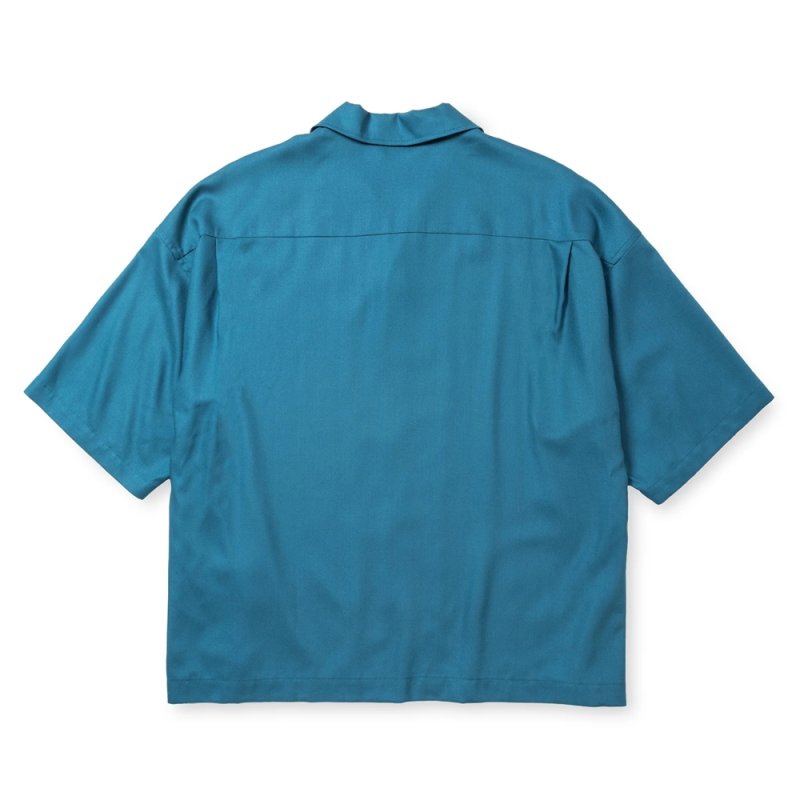 画像2: CALEE/5 SLEEVES DROP SHOULDER SH（TURQUOISE BLUE）［5分袖ドロップショルダーシャツ-25春夏］