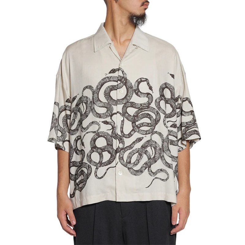 画像2: CALEE/5 SLEEVES DROP SHOULDER SH（IVORY）［スネーク5分袖ドロップショルダーシャツ-25春夏］