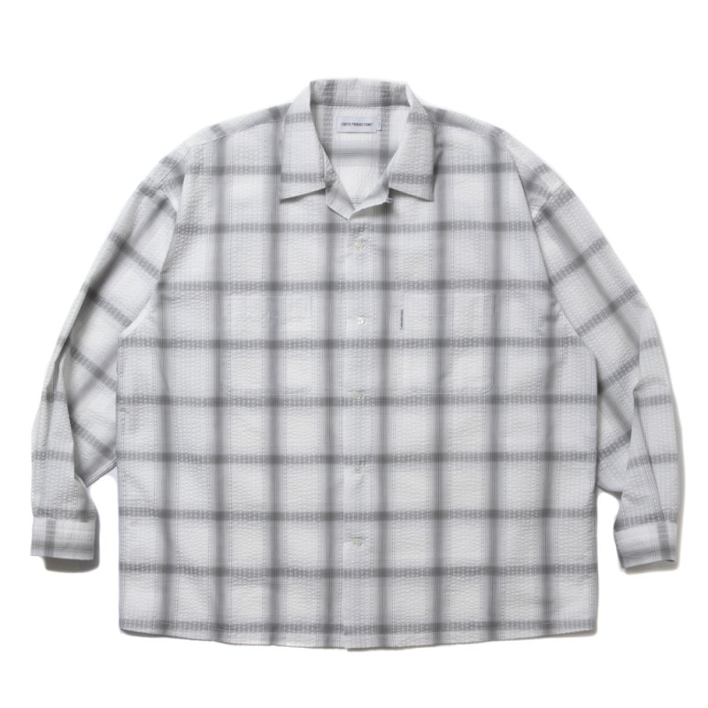 画像1: COOTIE PRODUCTIONS/T/C Sucker Ombre Check L/S Shirt（Gray）［シアサッカーオンブレチェックシャツ-25春夏］