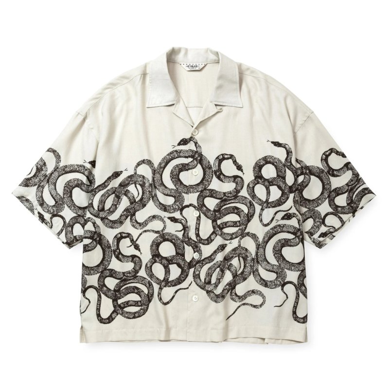 画像1: CALEE/5 SLEEVES DROP SHOULDER SH（IVORY）［スネーク5分袖ドロップショルダーシャツ-25春夏］