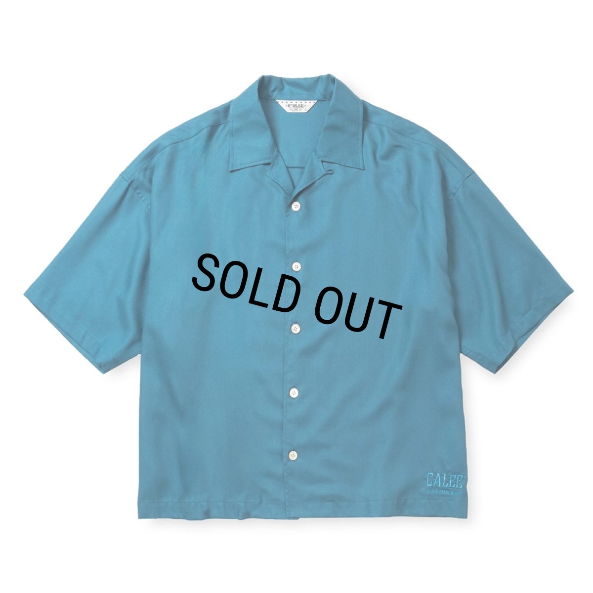 画像1: CALEE/5 SLEEVES DROP SHOULDER SH（TURQUOISE BLUE）［5分袖ドロップショルダーシャツ-25春夏］ (1)