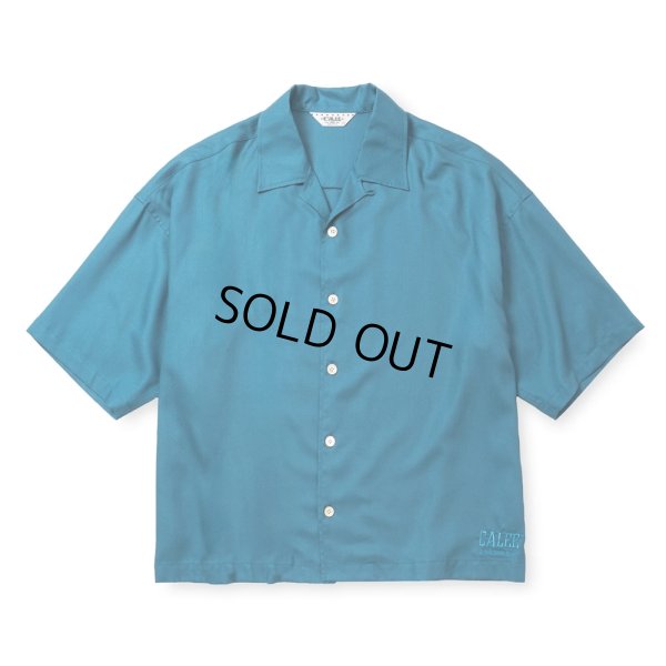 画像1: CALEE/5 SLEEVES DROP SHOULDER SH（TURQUOISE BLUE）［5分袖ドロップショルダーシャツ-25春夏］