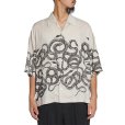 画像2: CALEE/5 SLEEVES DROP SHOULDER SH（IVORY）［スネーク5分袖ドロップショルダーシャツ-25春夏］ (2)