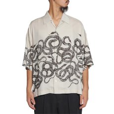 画像2: CALEE/5 SLEEVES DROP SHOULDER SH（IVORY）［スネーク5分袖ドロップショルダーシャツ-25春夏］ (2)