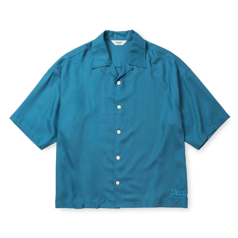 画像1: CALEE/5 SLEEVES DROP SHOULDER SH（TURQUOISE BLUE）［5分袖ドロップショルダーシャツ-25春夏］