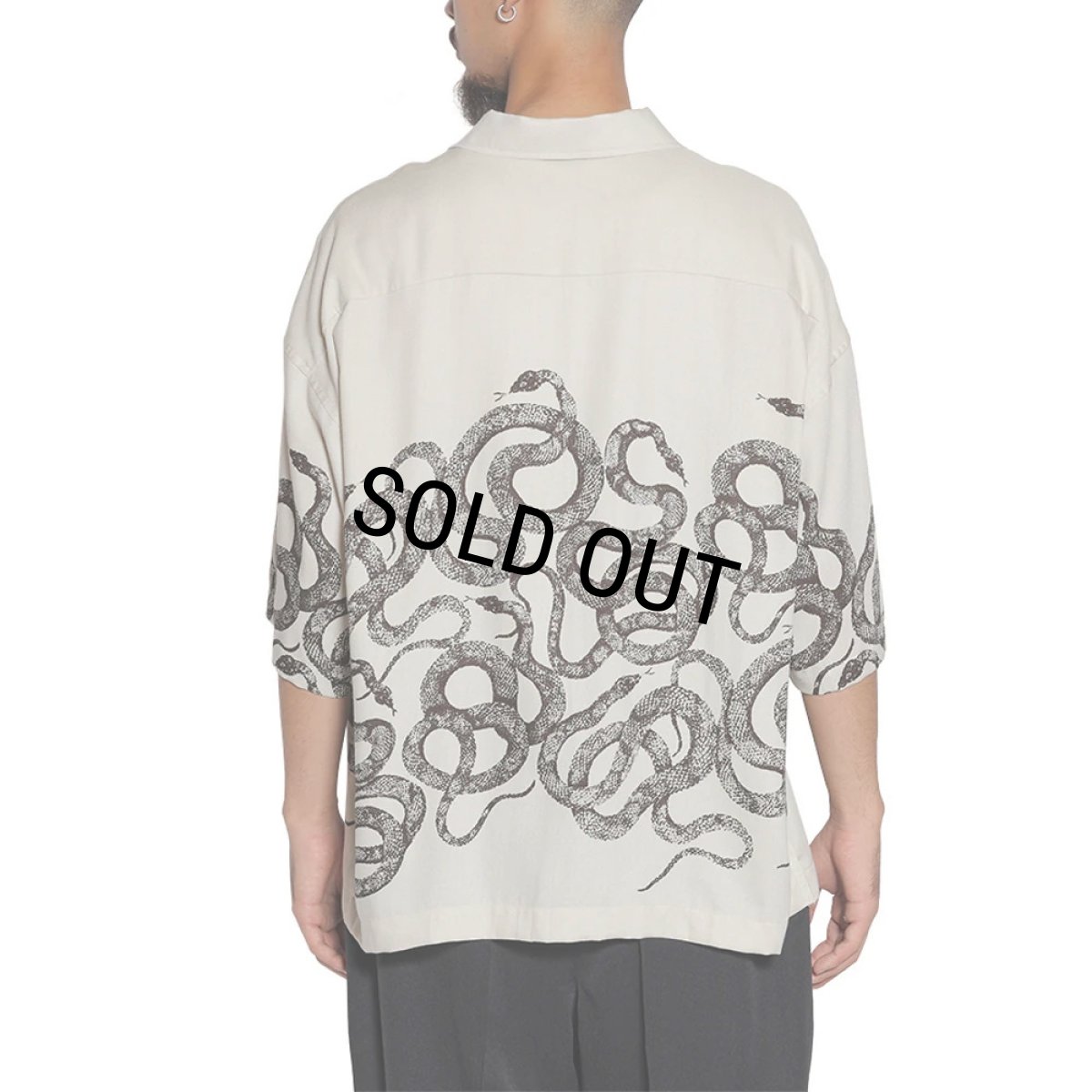 画像3: CALEE/5 SLEEVES DROP SHOULDER SH（IVORY）［スネーク5分袖ドロップショルダーシャツ-25春夏］ (3)