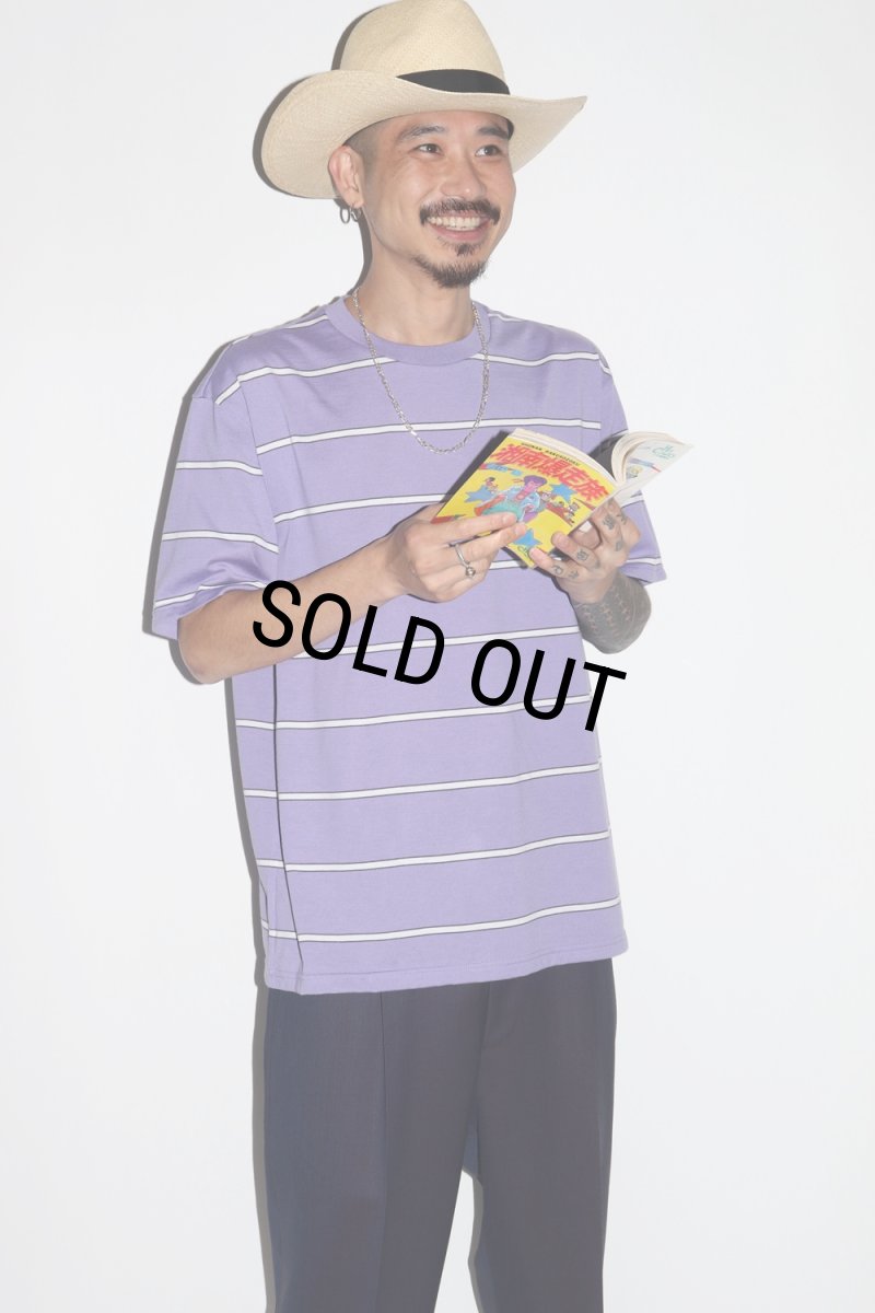 画像2: WACKO MARIA/STRIPED T-SHIRT（PURPLE）［ストライプT-25春夏］ (2)