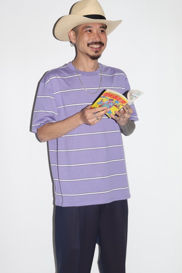 画像2: WACKO MARIA/STRIPED T-SHIRT（PURPLE）［ストライプT-25春夏］