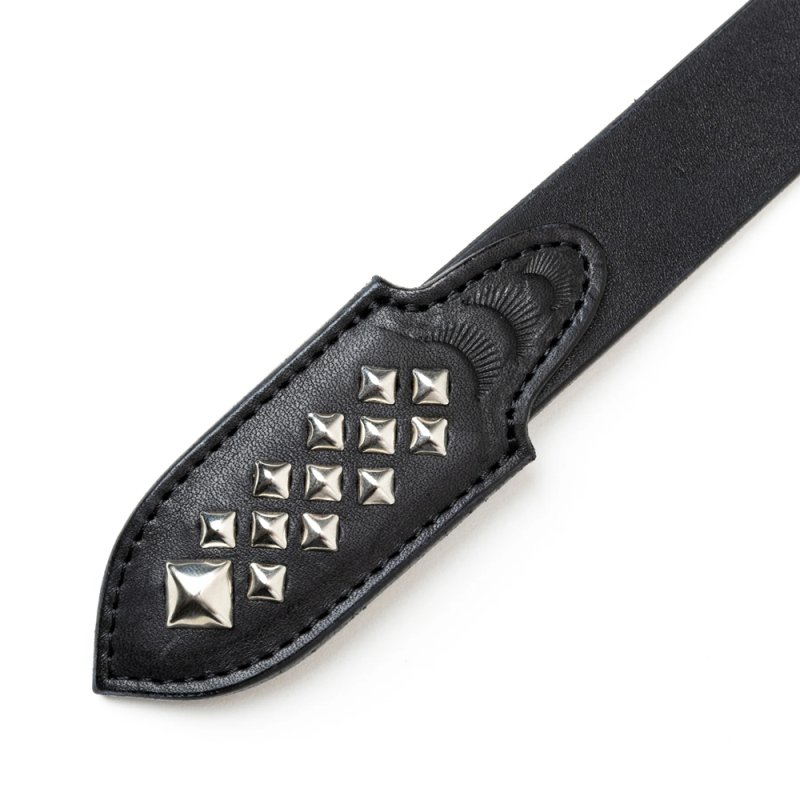 画像3: CALEE/STUDS LEATHER NARROW BELT ＜TYPE B＞（BLACK）［レザーナローベルト-25春夏］