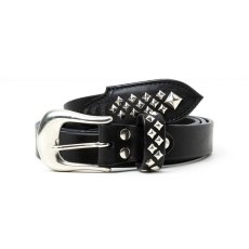 画像1: CALEE/STUDS LEATHER NARROW BELT ＜TYPE B＞（BLACK）［レザーナローベルト-25春夏］ (1)