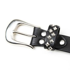 画像2: CALEE/STUDS LEATHER NARROW BELT ＜TYPE B＞（BLACK）［レザーナローベルト-25春夏］ (2)