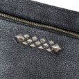 画像4: CALEE/STUDS LEATHER ZIP SACOCHE（BLACK）［レザージップサコッシュ-25春夏］