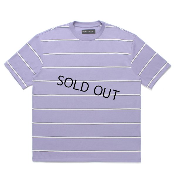 画像1: WACKO MARIA/STRIPED T-SHIRT（PURPLE）［ストライプT-25春夏］