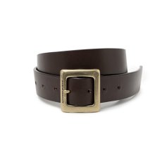 画像1: RATS/LEATHER BELT（BROWN/GOLD）［レザーベルト-25春夏］ (1)