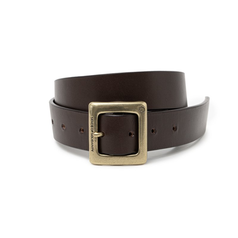 画像1: RATS/LEATHER BELT（BROWN/GOLD）［レザーベルト-25春夏］