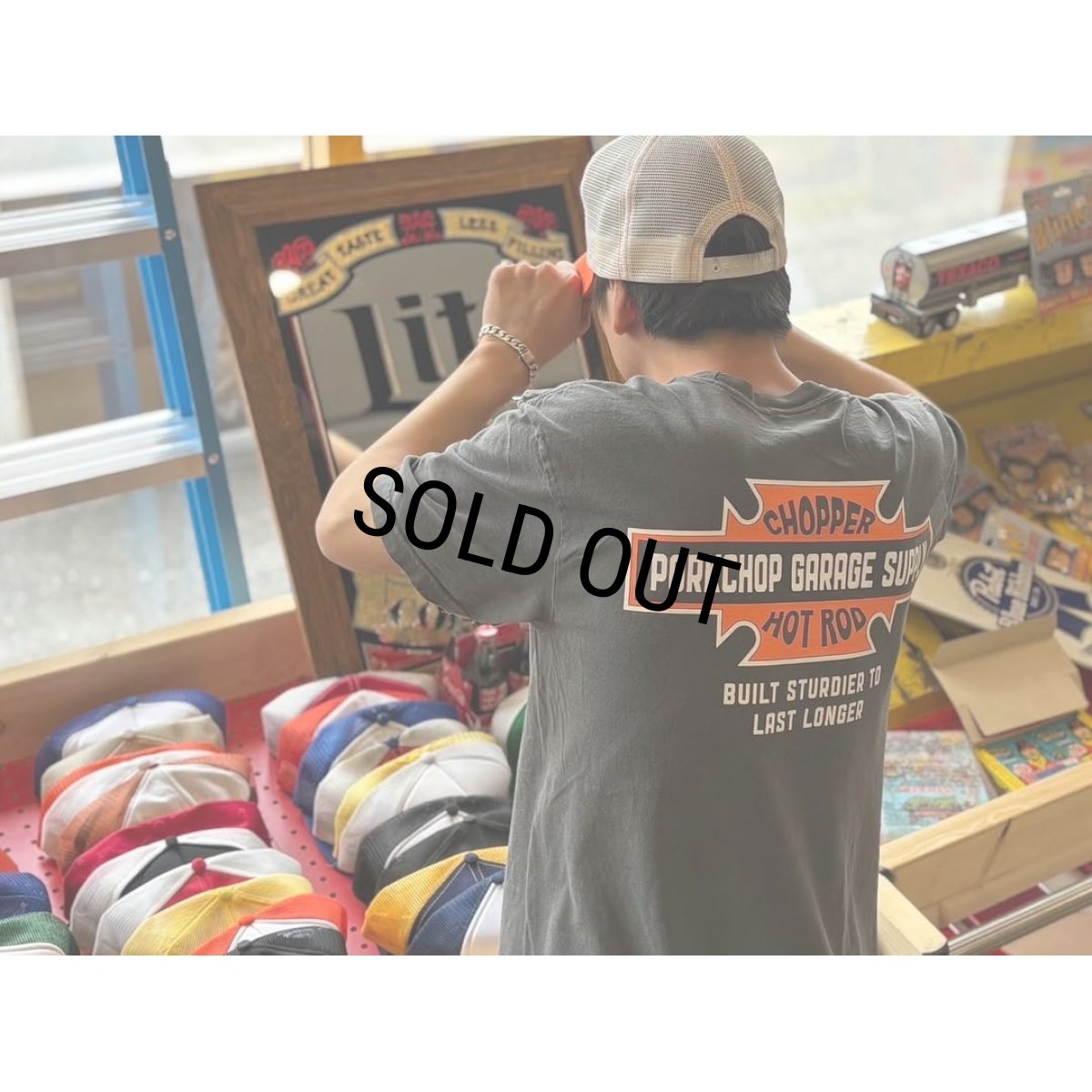 画像5: PORKCHOP/BAR&SHIELD TEE（ASH BLACK）［プリントT-25春夏］ (5)