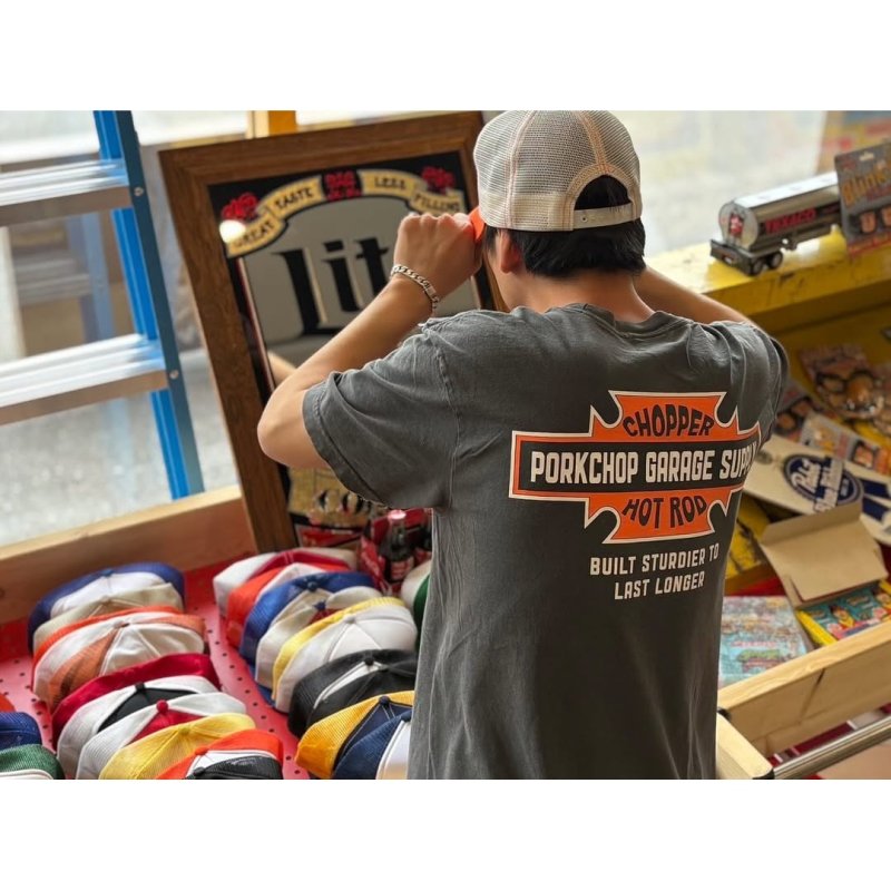 画像3: PORKCHOP/BAR&SHIELD TEE（ASH BLACK）［プリントT-25春夏］