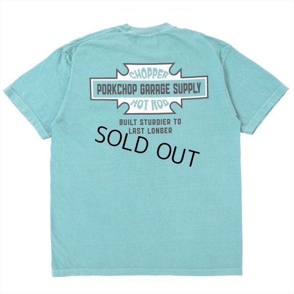 画像1: PORKCHOP/BAR&SHIELD TEE（MINT GREEN）［プリントT-25春夏］