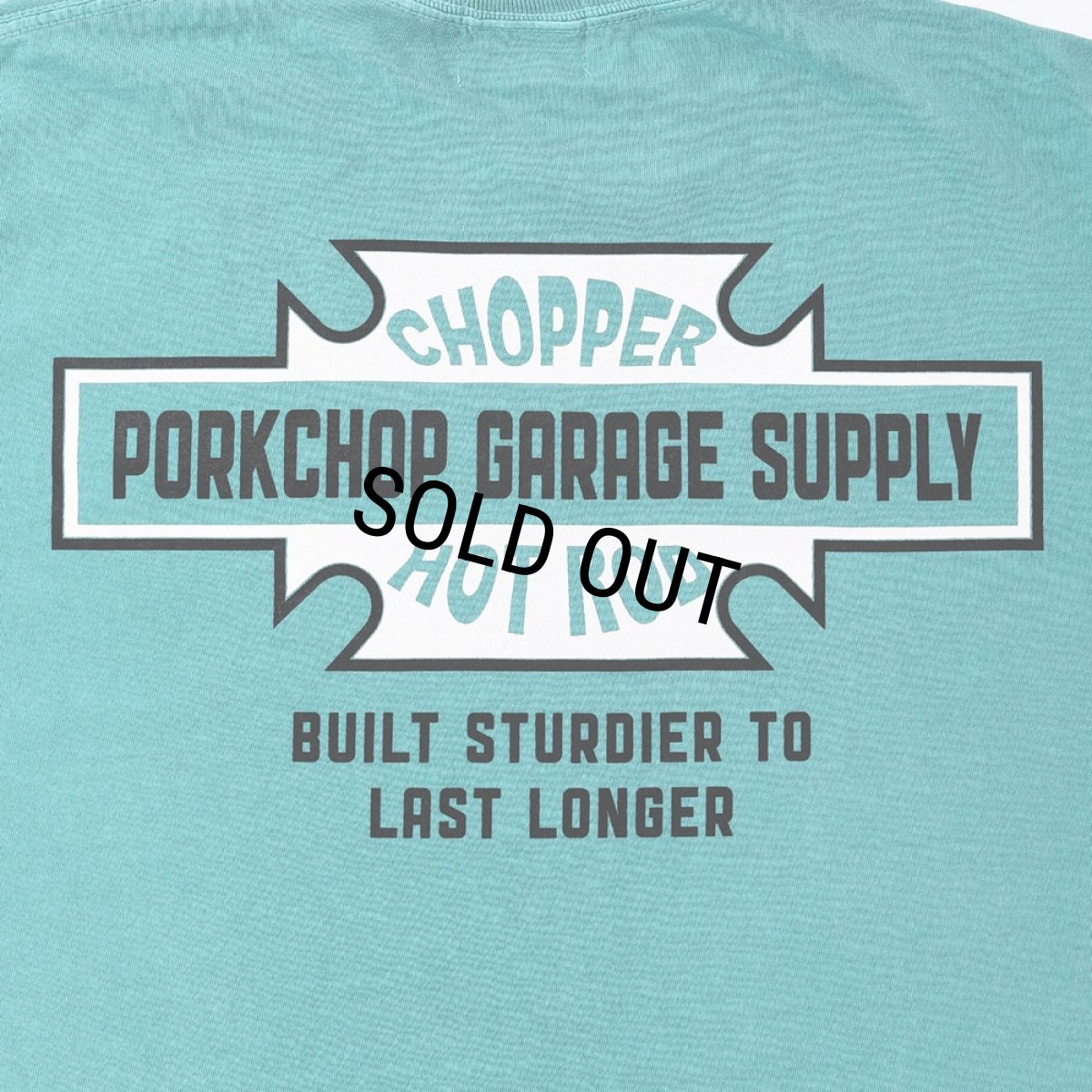 画像4: PORKCHOP/BAR&SHIELD TEE（MINT GREEN）［プリントT-25春夏］ (4)