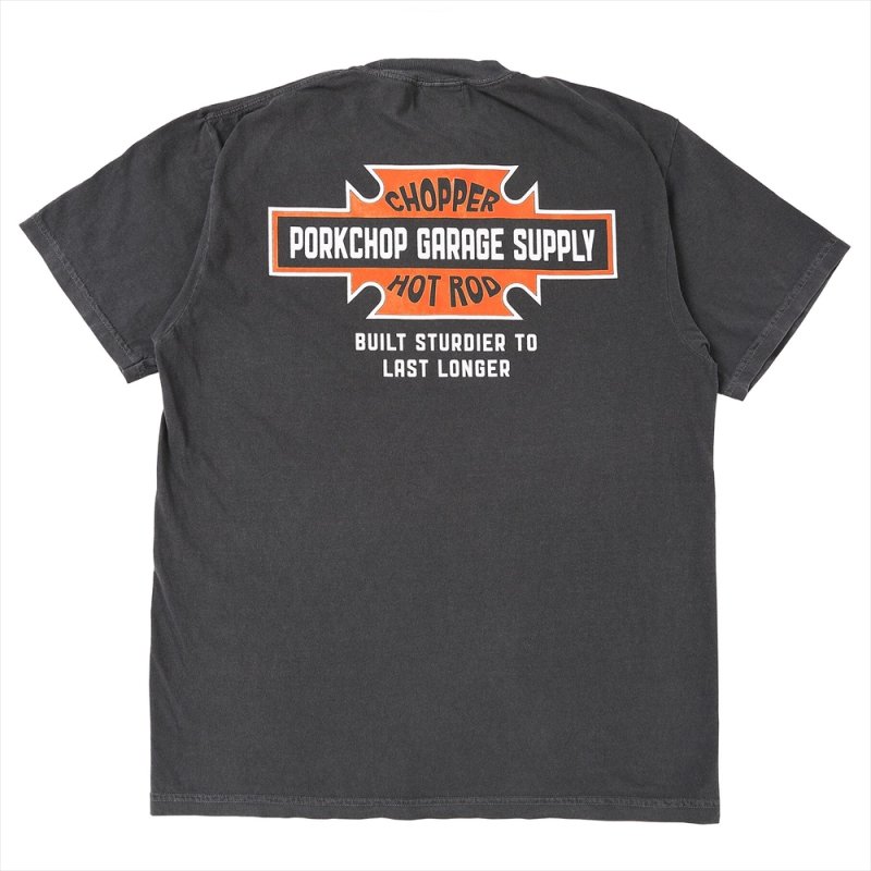 画像2: PORKCHOP/BAR&SHIELD TEE（ASH BLACK）［プリントT-25春夏］
