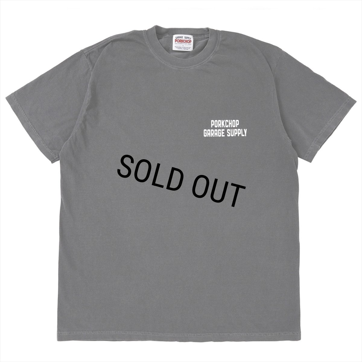 画像2: PORKCHOP/BAR&SHIELD TEE（ASH BLACK）［プリントT-25春夏］ (2)