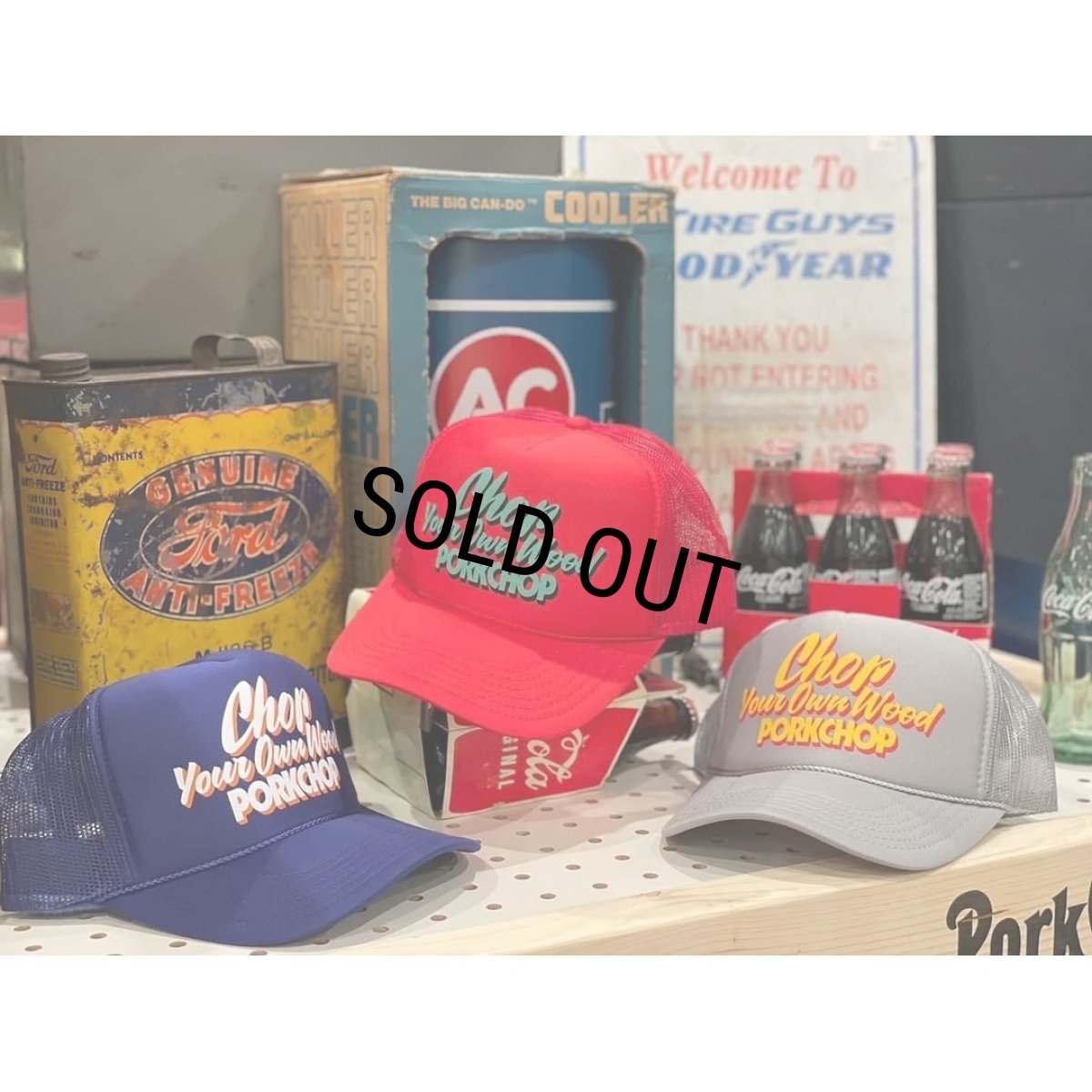 画像5: PORKCHOP/CHOP YOUR OWN WOOD CAP 2025（RED）［メッシュキャップ-25春夏］ (5)