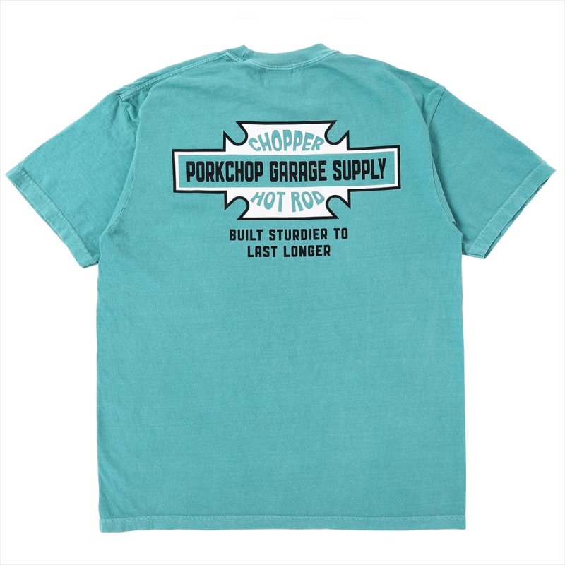画像2: PORKCHOP/BAR&SHIELD TEE（MINT GREEN）［プリントT-25春夏］