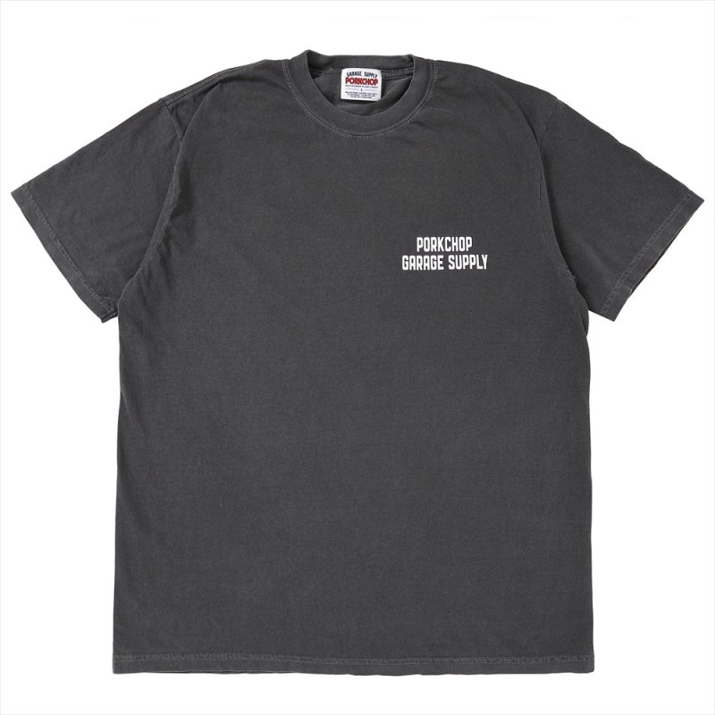 画像1: PORKCHOP/BAR&SHIELD TEE（ASH BLACK）［プリントT-25春夏］