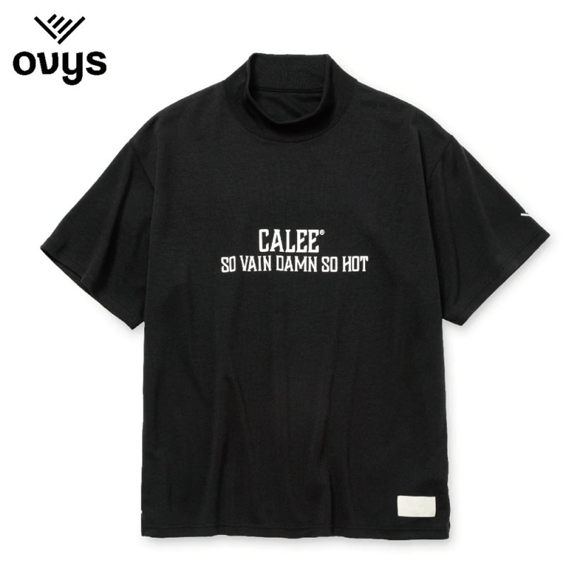 画像1: CALEE × ovys MOCK NECK BACK MESH S/S TEE ＜B TYPE＞（BLACK）［モックネックT-25春夏］