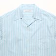 画像2: WACKO MARIA/STRIPED OPEN COLLAR SHIRT（BLUE）［ストライプオープンカラーシャツ-25春夏］ (2)