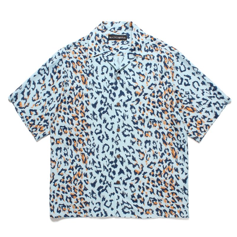 画像1: WACKO MARIA/LEOPARD HAWAIIAN SHIRT（BLUE）［レオパードハワイアンシャツ-25春夏］