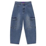 BlackEyePatch/URBAN ARROWS STITCHED CARGO JEANS（INDIGO）