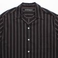 画像2: WACKO MARIA/STRIPED OPEN COLLAR SHIRT（BLACK）［ストライプオープンカラーシャツ-25春夏］ (2)