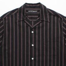 画像2: WACKO MARIA/STRIPED OPEN COLLAR SHIRT（BLACK）［ストライプオープンカラーシャツ-25春夏］ (2)
