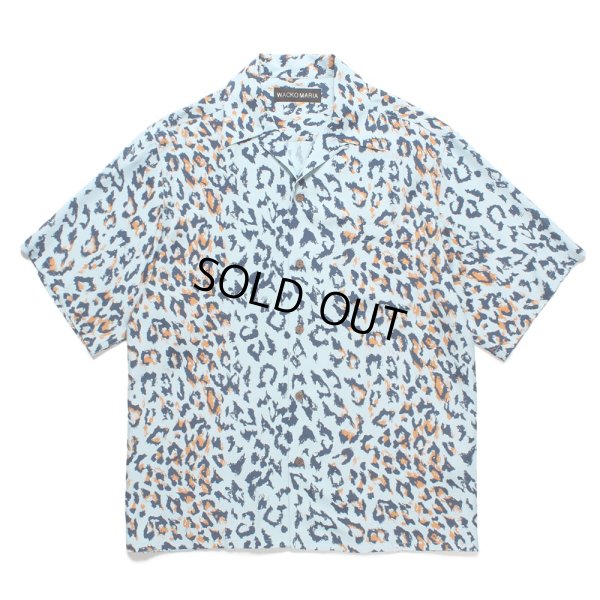 画像1: WACKO MARIA/LEOPARD HAWAIIAN SHIRT（BLUE）［レオパードハワイアンシャツ-25春夏］