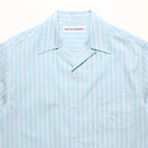 他の写真2: WACKO MARIA/STRIPED OPEN COLLAR SHIRT（BLUE）［ストライプオープンカラーシャツ-25春夏］