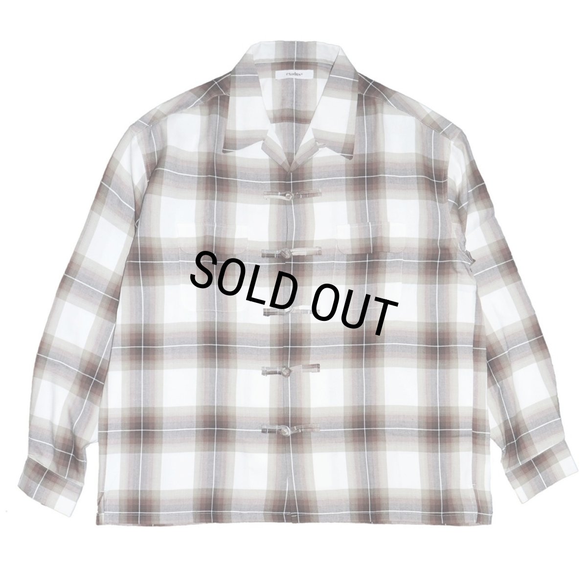 画像1: 【30％OFF】exodus/OMBRE CHECK ORIENTAL SHIRT（BROWN）［オンブレチェックオリエンタルシャツ-25春夏］ (1)