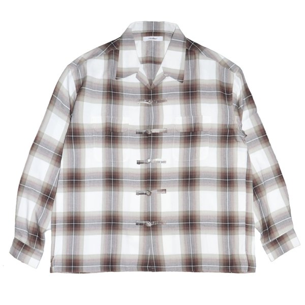 画像1: exodus/OMBRE CHECK ORIENTAL SHIRT（BROWN）［オンブレチェックオリエンタルシャツ-25春夏］